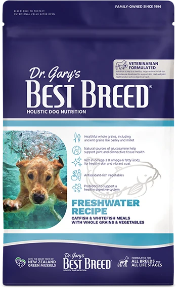 Unique DR. GARY'S BREED DRY DOG FOOD FRESHWATER RECIPE 4 LBS Top-Quality