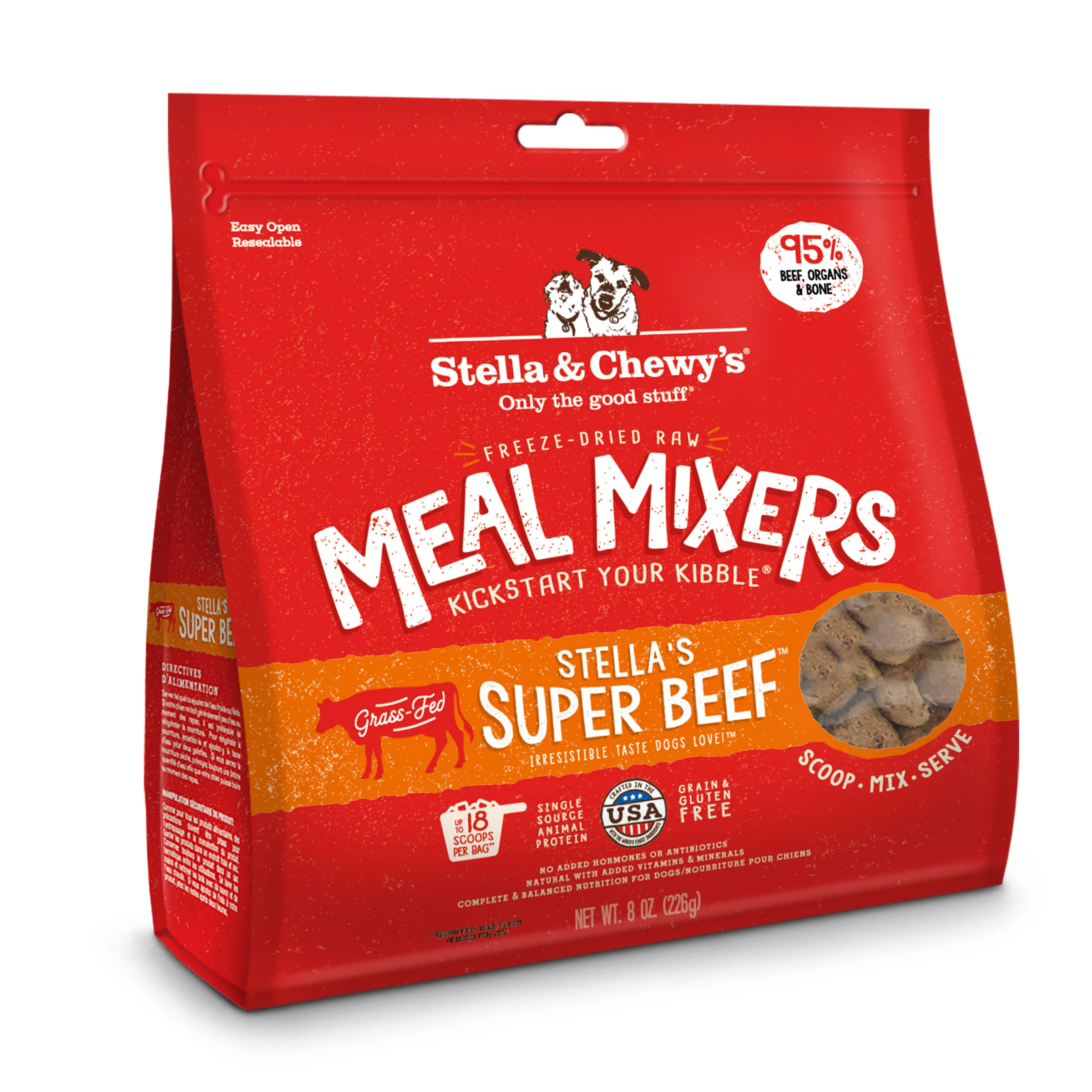 Breathable Stella Chewy's Meal Mixers Super Beef For Dogs Stella Chewy's Meal Mixers Super Beef For Dogs Enhanced