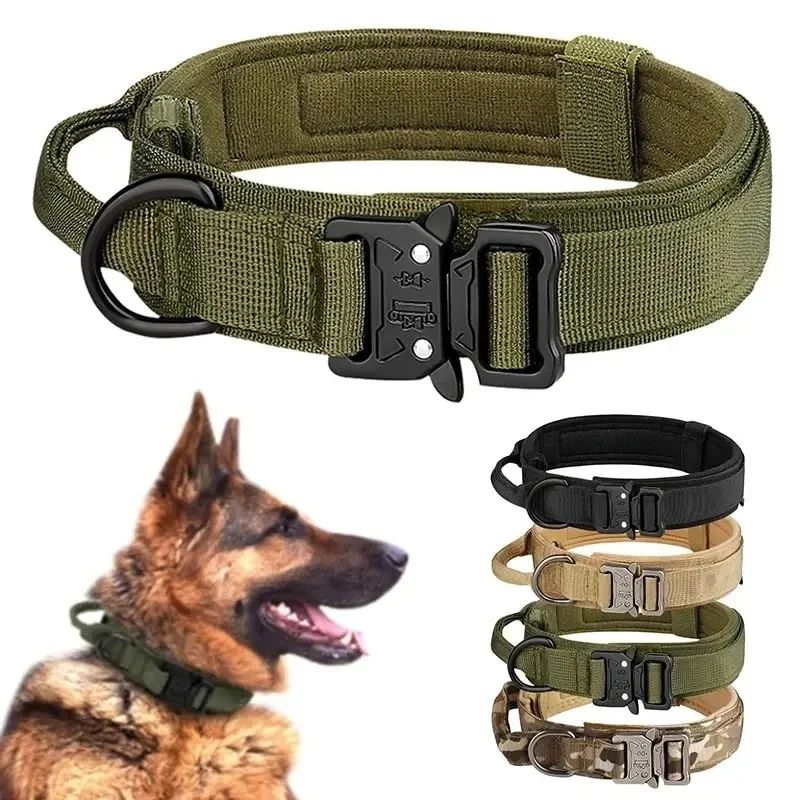 Traditional Pet Products Outdoor Tactical Dog Collar Metal Buckle Breathability Ny Practical