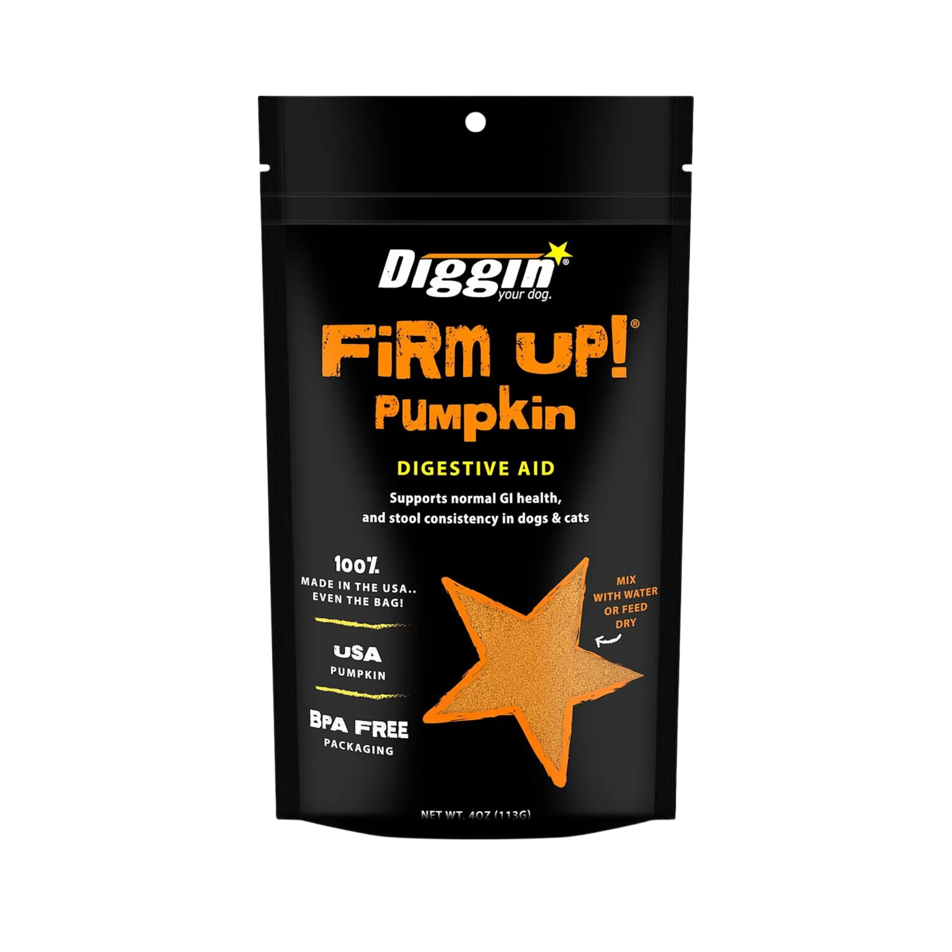 Professional Diggin' Firm Up Pumpkin Digestive Aid Supplement for Dogs Cats Functional