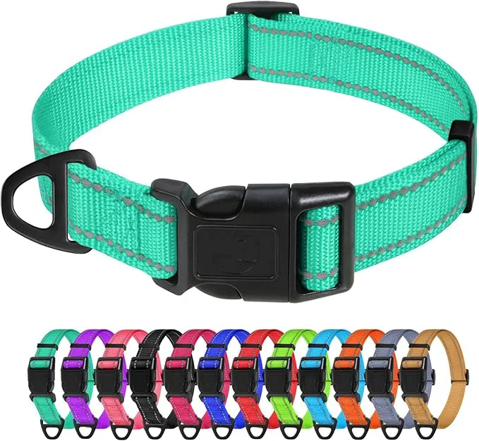 Authentic TagME Reflective Nylon Dog Collars Adjustable Classic Pet Collar Verified
