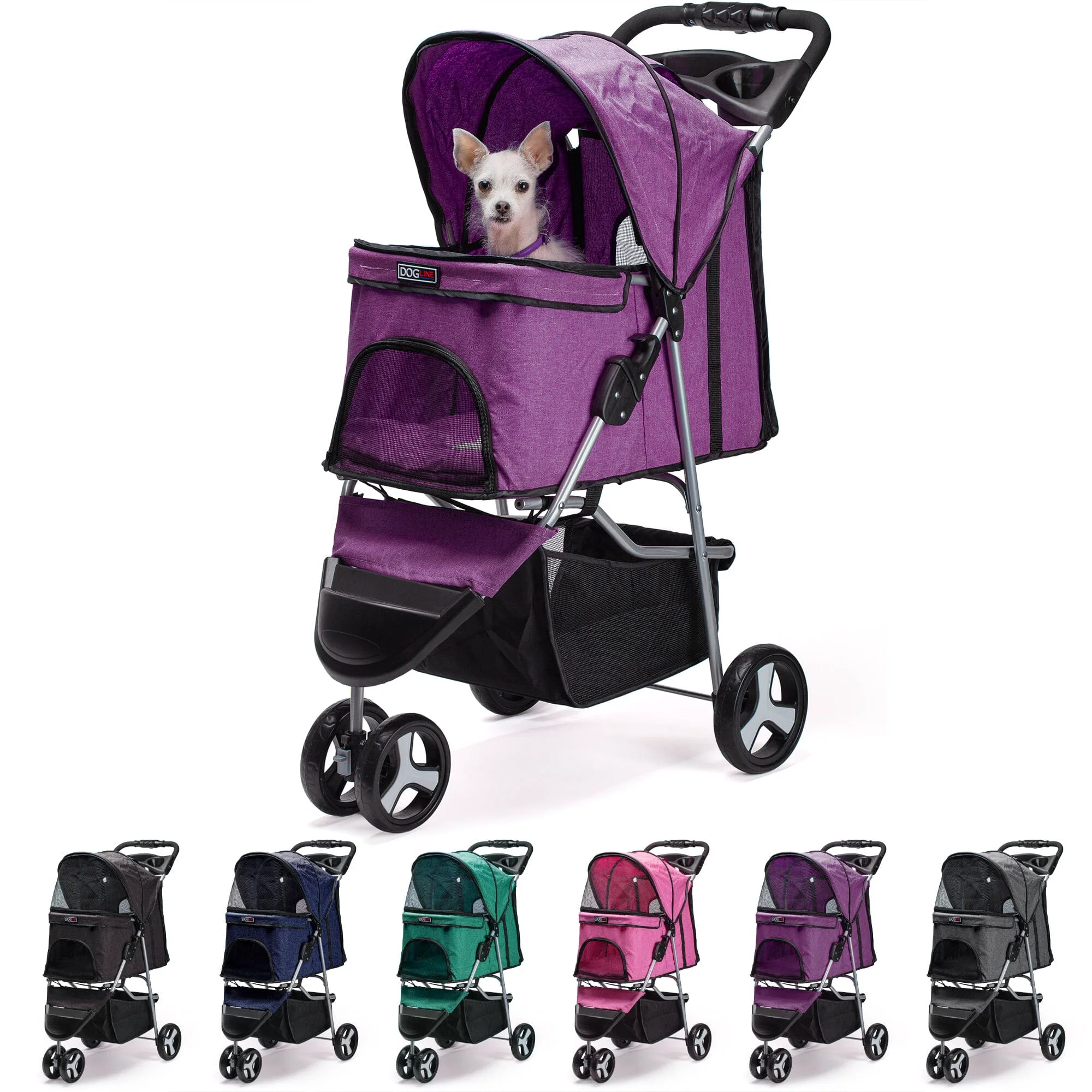 Solid Casual Pet Stroller with a Removable Cup Holder High-Quality