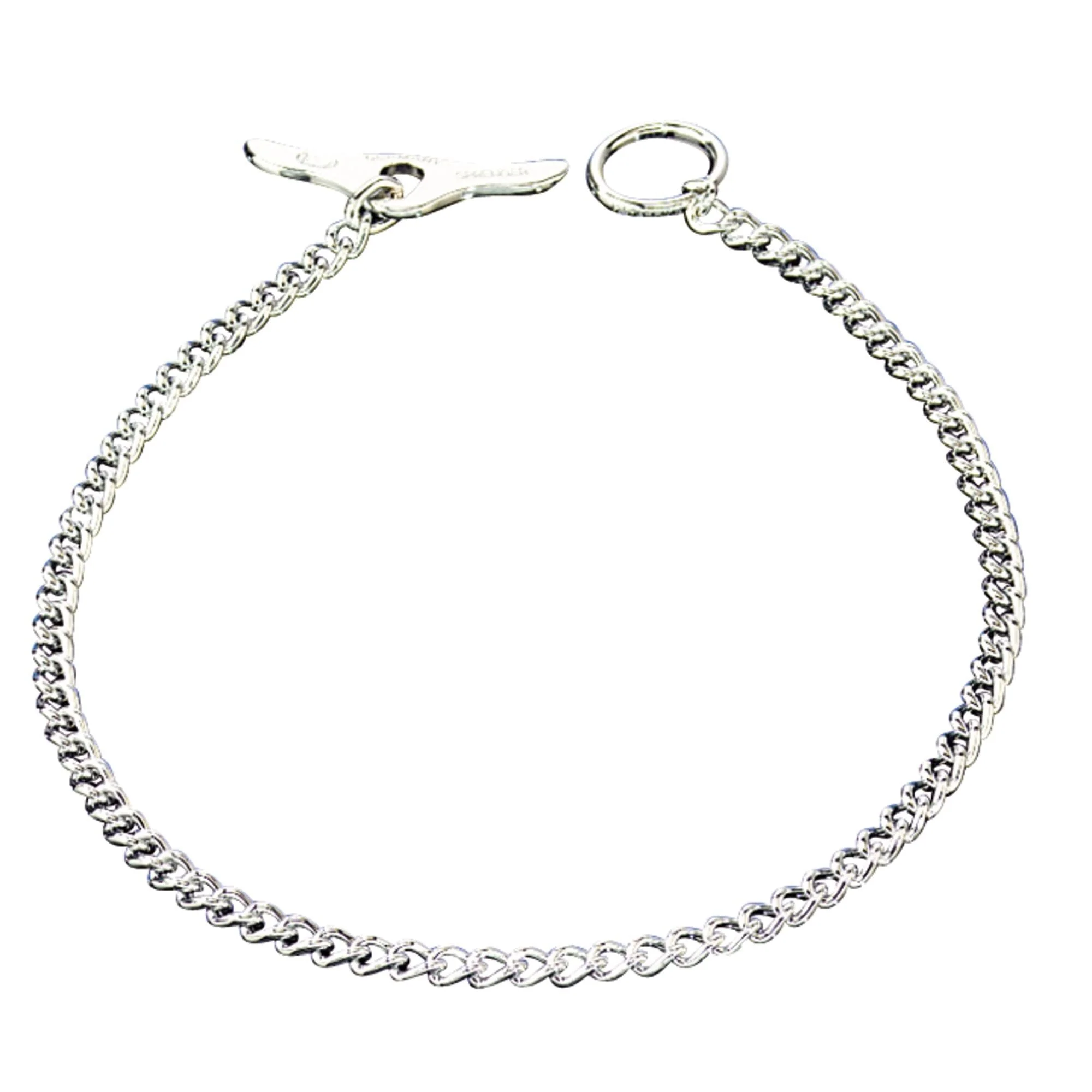 Trendy Herm Sprenger - Chain Collar with Toggle-Closure - Round Links - Chrome 2 mm Flexible
