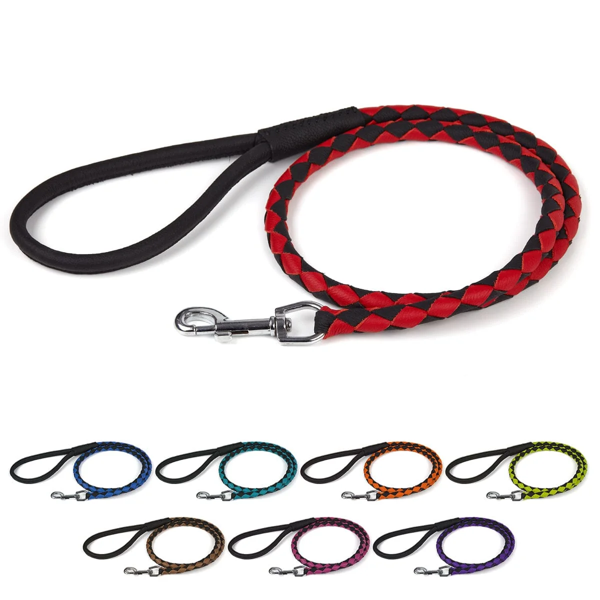 World-Class Soft Leather Dual-Color Braided Round Lead Natural