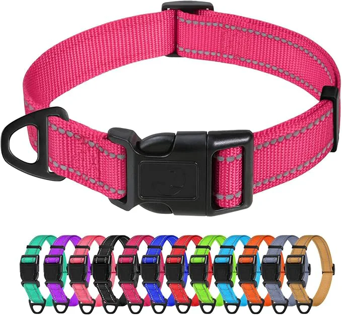 User-Friendly TagME Dog Collar Adjustable Reflective Nylon Pet Collar Casual