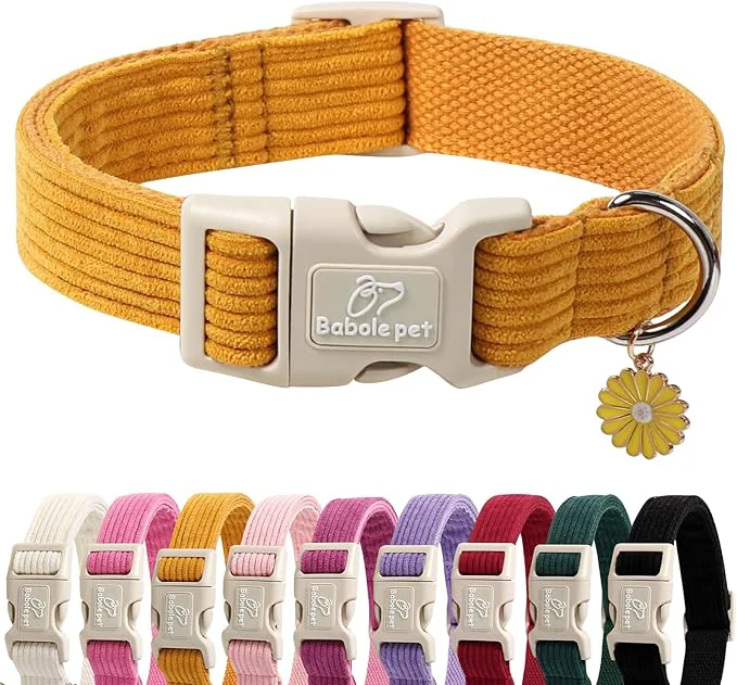 Unique Cute Corduroy Dog Collar Premium Material