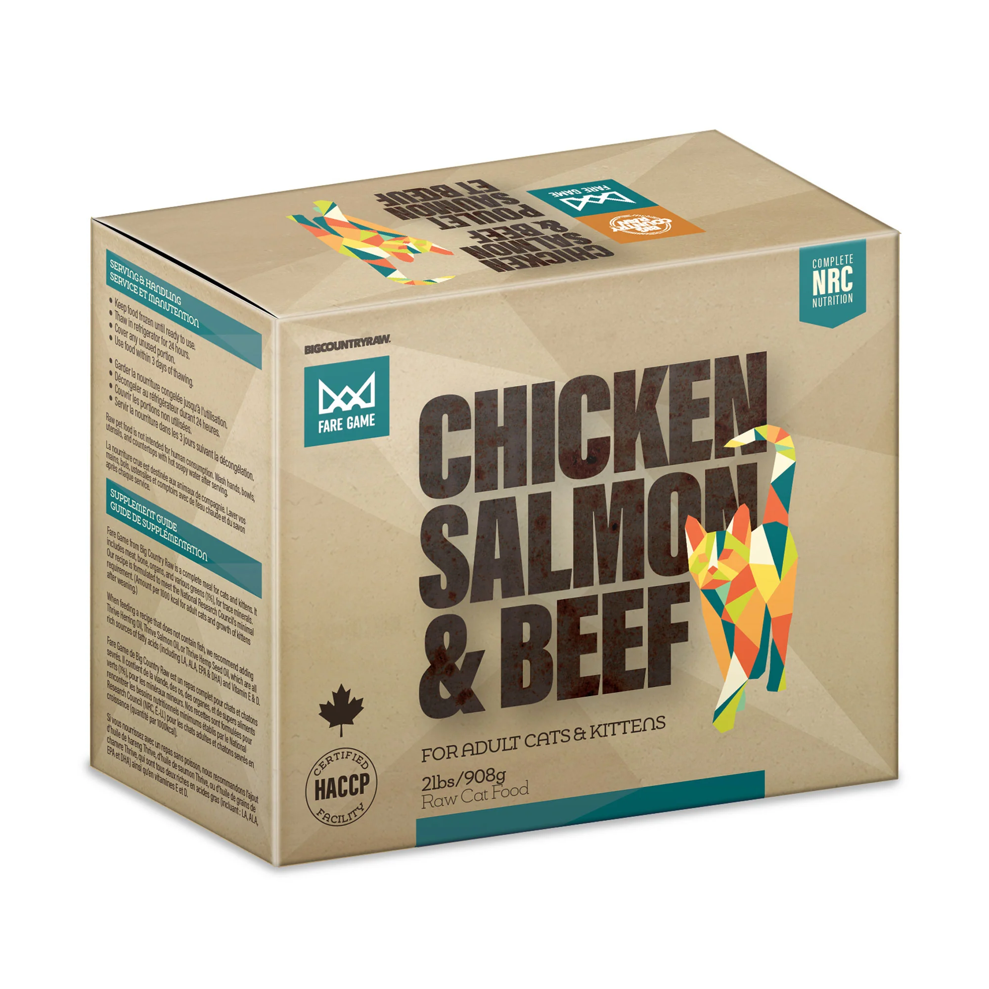 Easy-to-Use Big Country Raw Fare Game Chicken Salmon Beef Cat Food - 2 Lb Big Country Raw Fare Game Chicken Salmon Beef Cat Food - 2 Lb Healthy