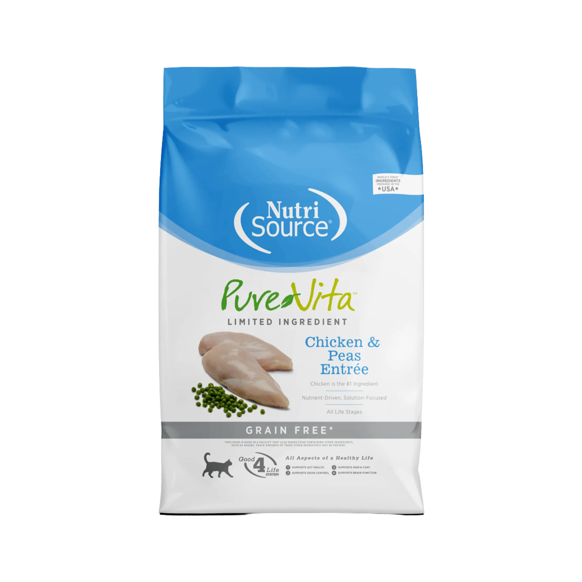 Flexible NutriSource PureVita Grain Chicken Peas Entrée Limited Ingredient Cat Food Minimalist