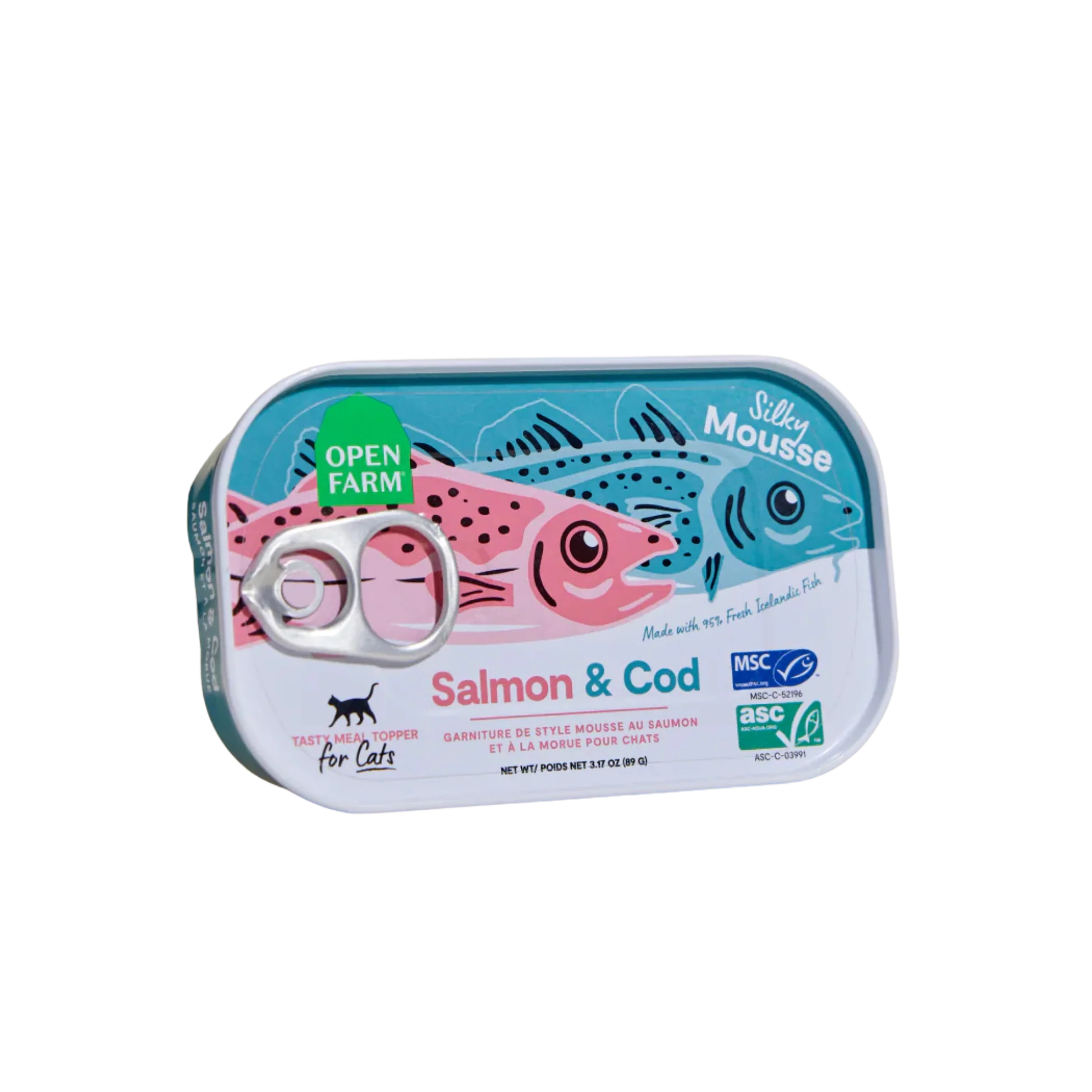 Durable Open Farm Salmon Cod Topper for Cats Relaxed