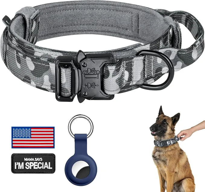 Advanced DAGANXI Tactical Dog Collar Adjustable Military Training Nylon Dog Collar Natural