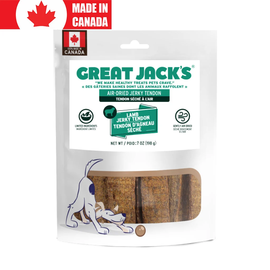 Recyclable Great Jacks Air Dried Jerky Tendons - Lamb Great Jacks Air Dried Jerky Tendons - Lamb High-Grade