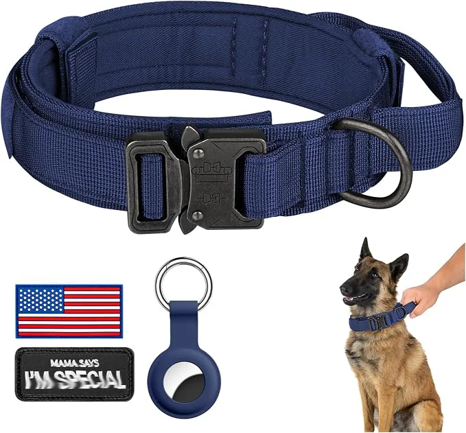 Trendy DAGANXI Tactical Dog Collar Adjustable Military Training Nylon Dog Collar Secure