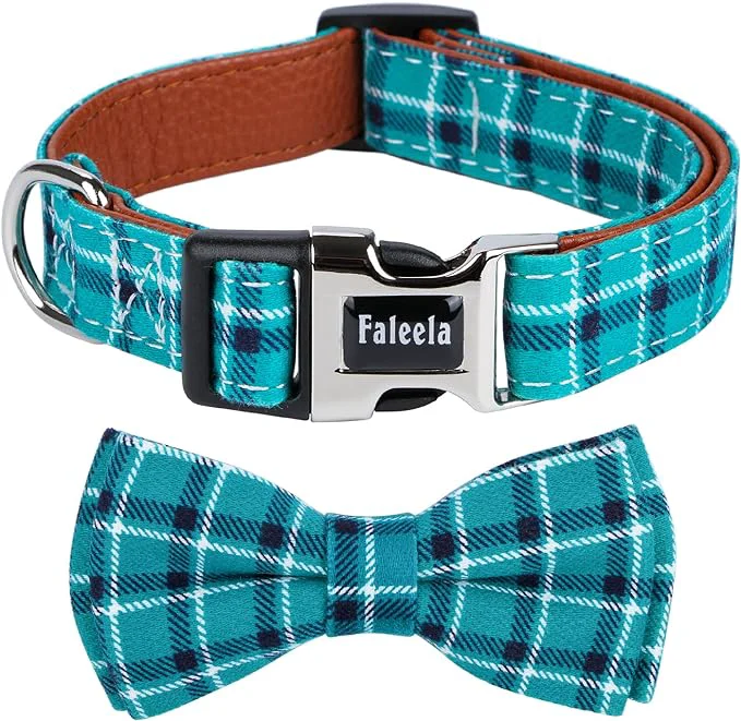 Clean Faleela Soft Comfy Bowtie Dog Collar Detachable and Adjustable Bow Tie Collar Recyclable