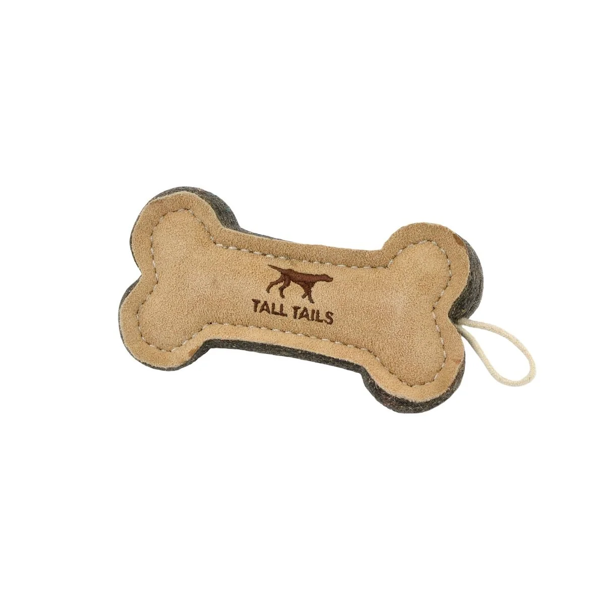 User-Friendly Tall Tails - Natural Leather Wool Bone Dog Toy - 6 Tall Tails - Natural Leather Wool Bone Dog Toy - 6 Fine