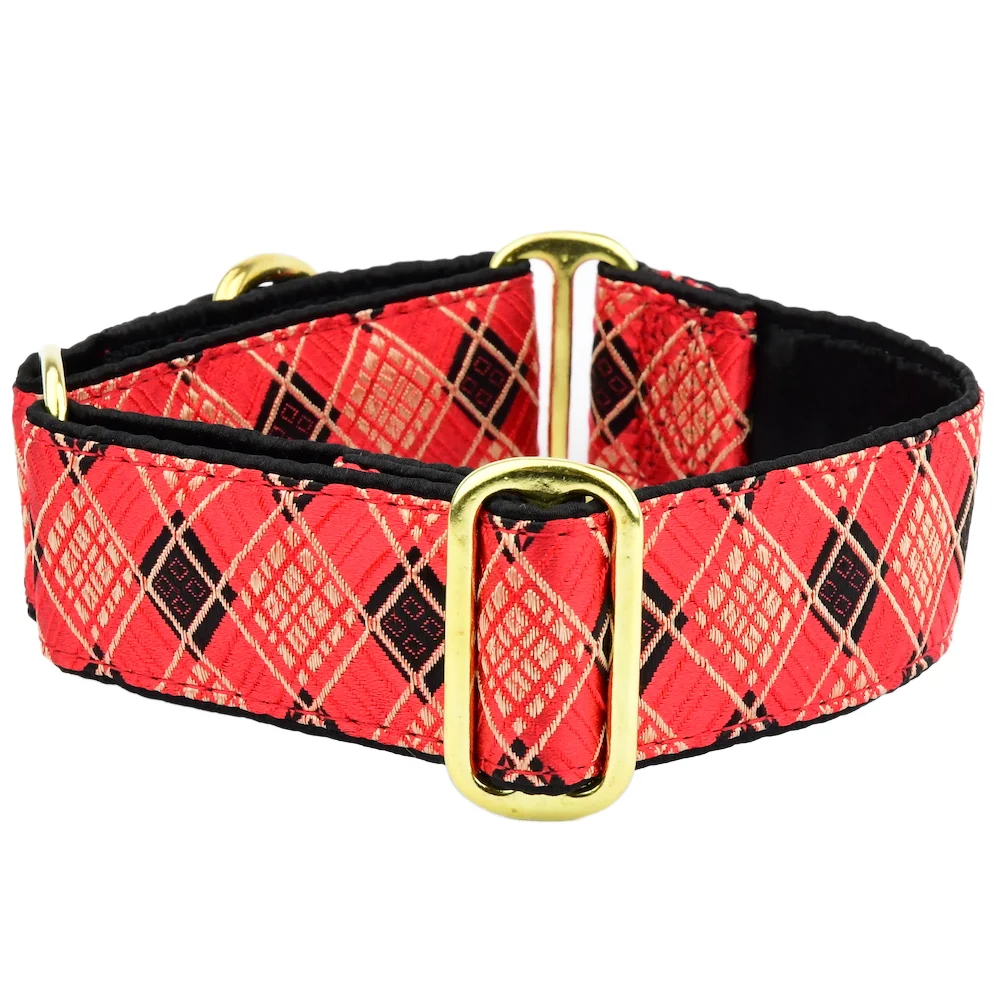 World-Class Red Argyle Dog Collar Prestigious