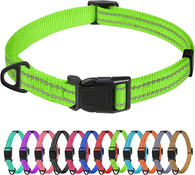 Stylish TagME Reflective Nylon Dog Collars Adjustable Classic Collar Quality