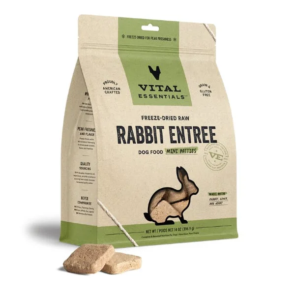 Healthy Vital Essentials ze-Dried Raw Rabbit Entree for Dogs - Mini Patties Vital Essentials ze-Dried Raw Rabbit Entree for Dogs - Mini Patties Trendy