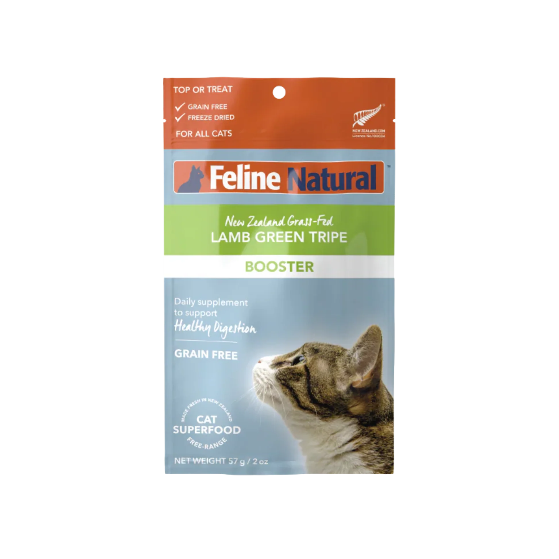 Reusable Feline Natural New Zealand Lamb Green Tripe ze-Dried Booster for Cats Powerful
