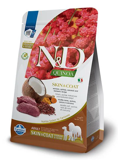 Organic Farmina N D Skin Coat Venison Medium Maxi Adult Dog Food Farmina N D Skin Coat Venison Medium Maxi Adult Dog Food Advanced