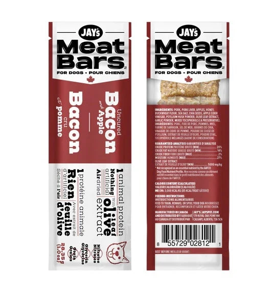 Trusted Jay's Meat Bar - Bacon Apple - Dog Treat Functional