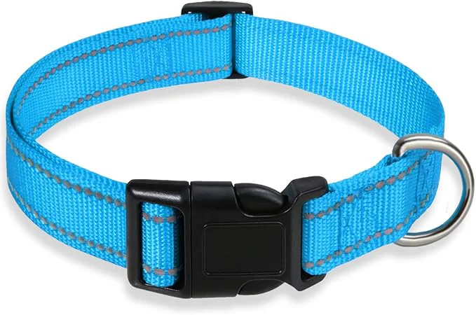 Consistent Reflective Dog Collar with Buckle Adjustable Safety Nylon Collars Elite