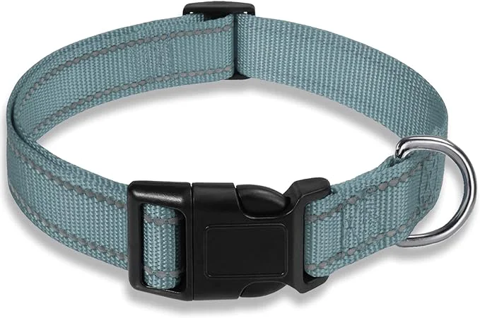 User-Friendly Reflective Dog Collar with Buckle Adjustable Safety Nylon Collars Classic