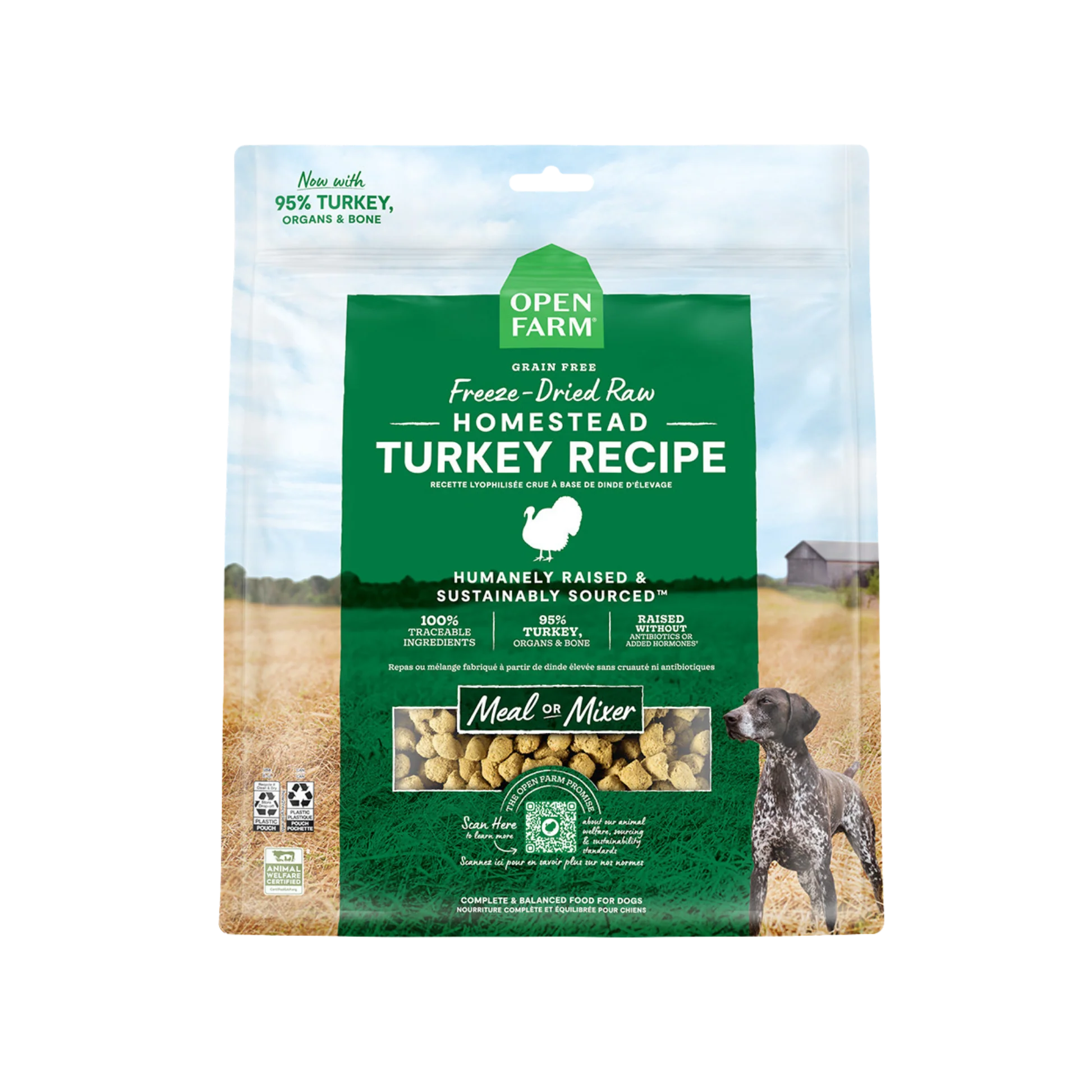 Trusted Open Farm Homestead Turkey ze-Dried Raw Morsels for Dogs Consistent