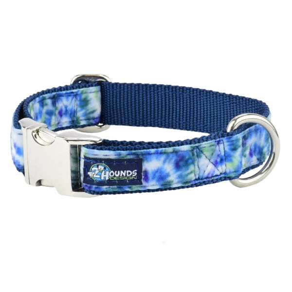 Casual Navy Tie-Dye Velvet Essential Buckle Martingale Dog Collar User-Friendly