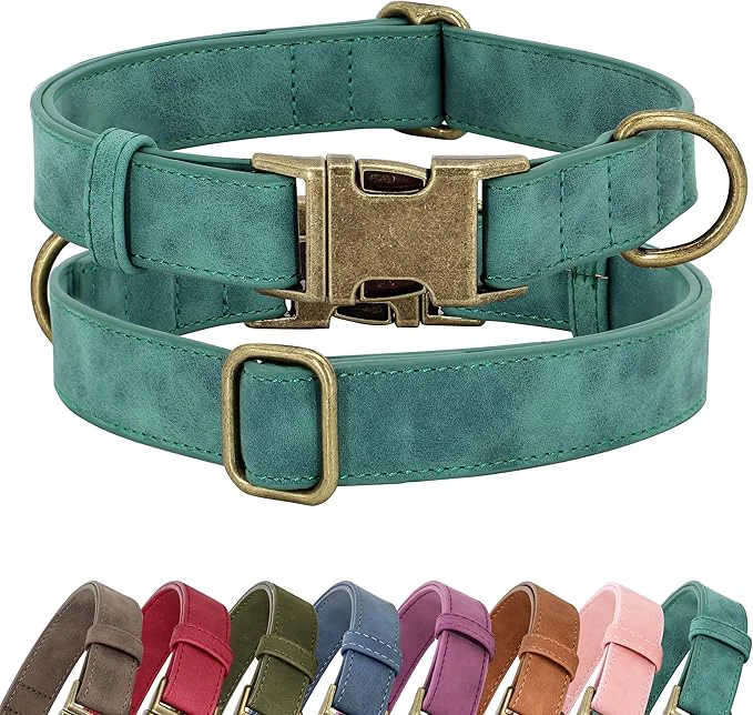 Classic Didog Soft PU Leather Dog Collar Stylish Quick Released Dog Collars Traditional