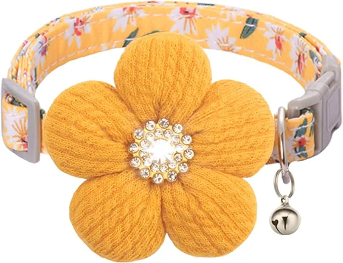 Specialty Small Dog Collar with Flower Puppy Collar Traditional