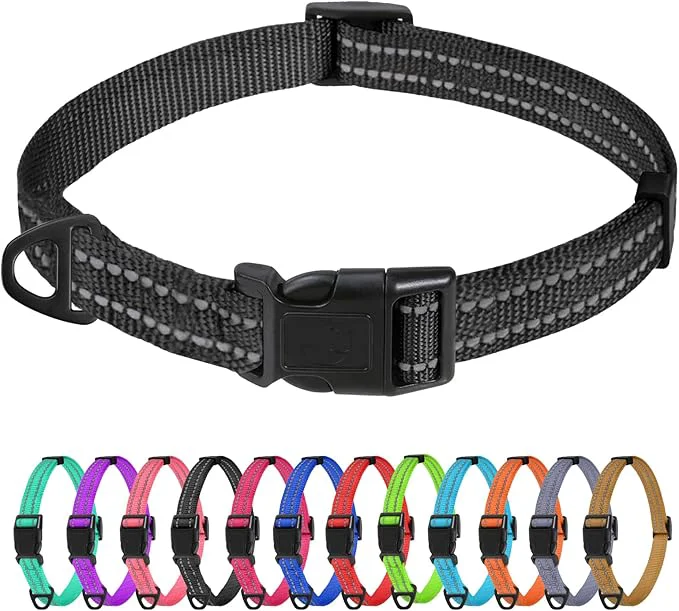 Versatile TagME Small Dog Collar Adjustable Reflective Nylon Pet Collar Certified