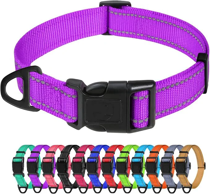 Authentic TagME Reflective Nylon Dog Collars Adjustable Classic Pet Collar Environmentally Friendly
