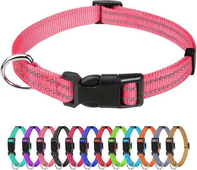 Versatile TagME Reflective Nylon Dog Collars Adjustable Classic Pet Collar Enhanced