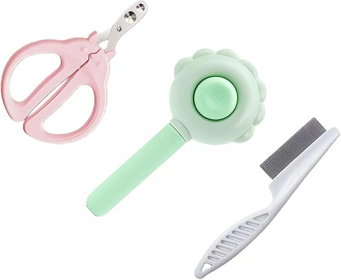 Selected 3-Set Self-Cleaning Pet Grooming Brush - Deshedding Tool for Dogs Cats Skin Friendly Hair Remover for Long Short Haired Pets Professional Dog Cat Brush for Shedding Control Green About ThisOverview Premium
