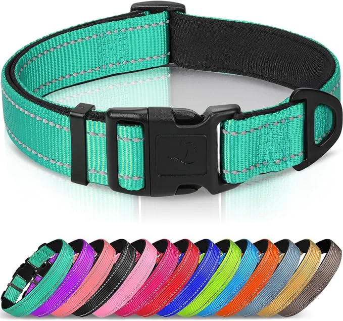 Superior Joytale Reflective Dog Collar Soft Neoprene Padded Metal D-Ring Nylon Pet Organic
