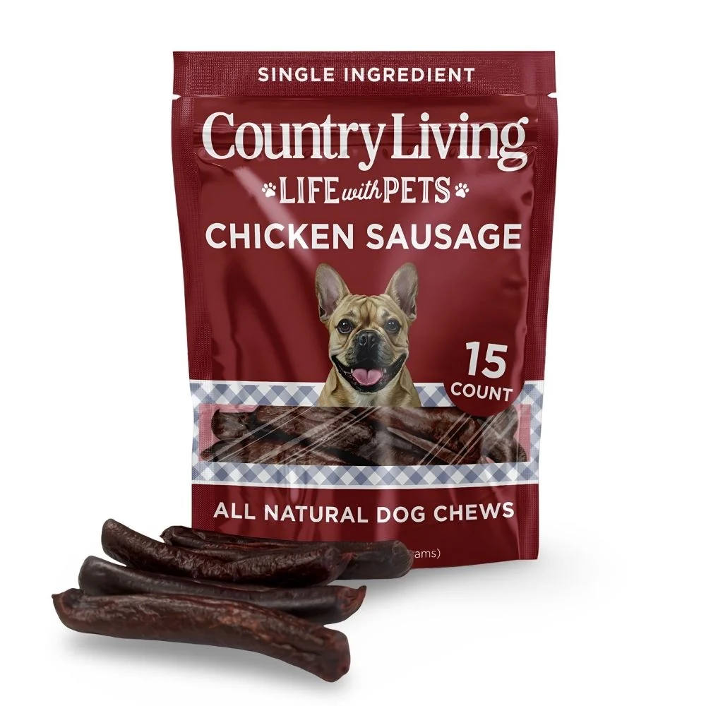 User-Friendly Country Living Chicken Sausage Dog Treats 4 –5 Soft Chewy 15-Count Bag Functional