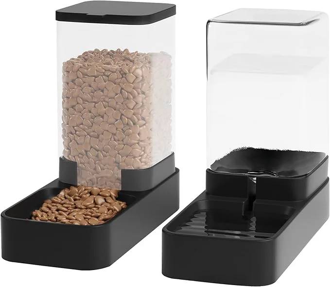 Detailed Automatic Cat Feeder and Water Dispenser in Set Solid