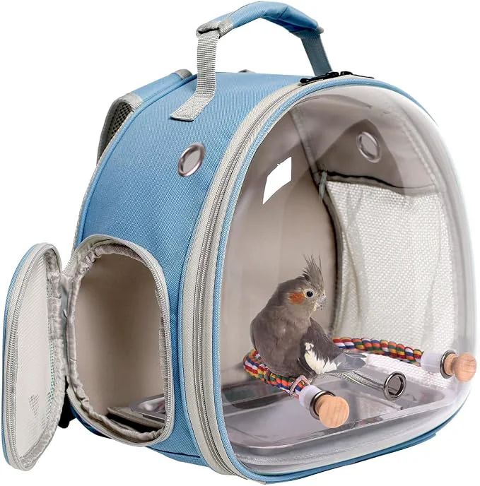 First-Class Small Bird Travel Backpack Carrier Cage Backpack to Transport Backpack Carrier Responsible