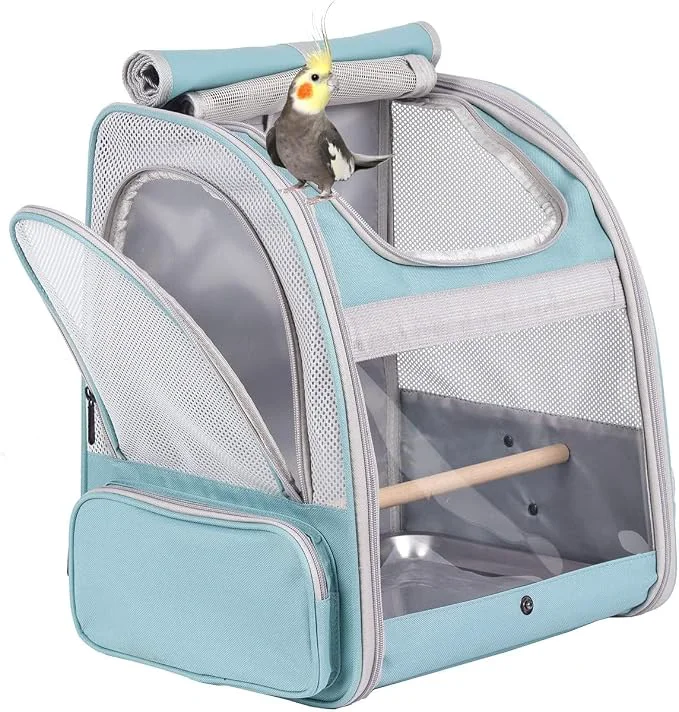 Luxury Bird Backpack Carrier with Stand Perch Bird Travel Backpack Reusable