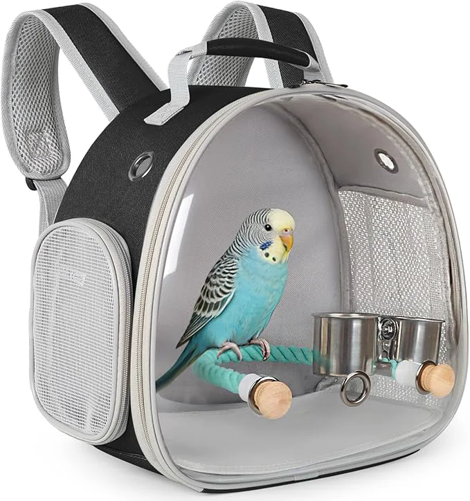 Sophisticated Small Bird Travel Backpack Carrier Cage Trusted