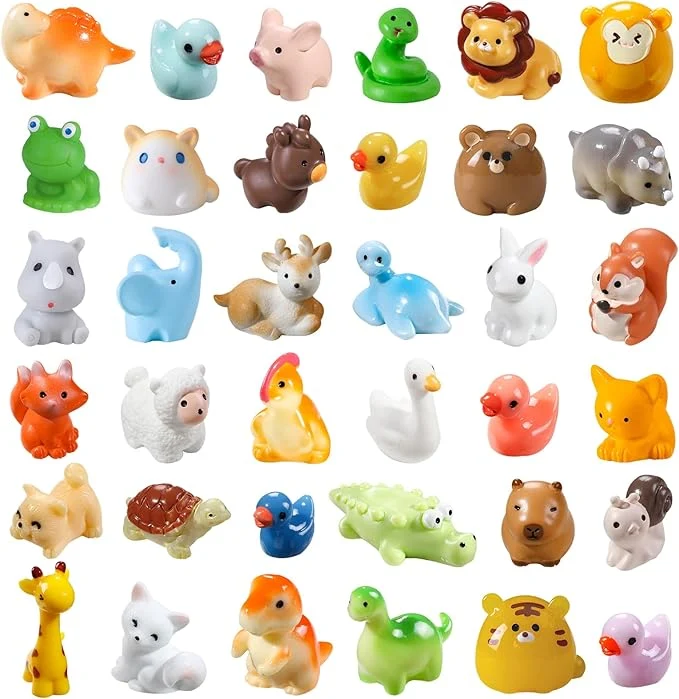 Authentic DIYDEC 40pcs Mini Resin Animal 40 Styles Tiny Resin Animals Miniature Little Traditional