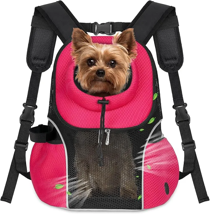 Verified WOYYHO Pet Dog Carrier Backpack Small Dog Front Backpack Ventilated Mesh Dog Original Design