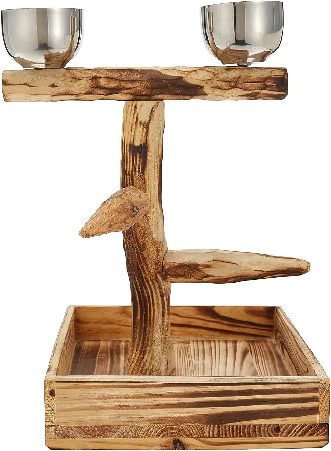 Verified PENN-PLAX Bird-Life Natural Wood Tree Perch Expertly Made