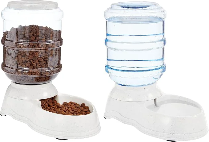 Soft Amazon Basics Automatic Pet Water Dispenser and Gravity Food Feeder Set Innovative