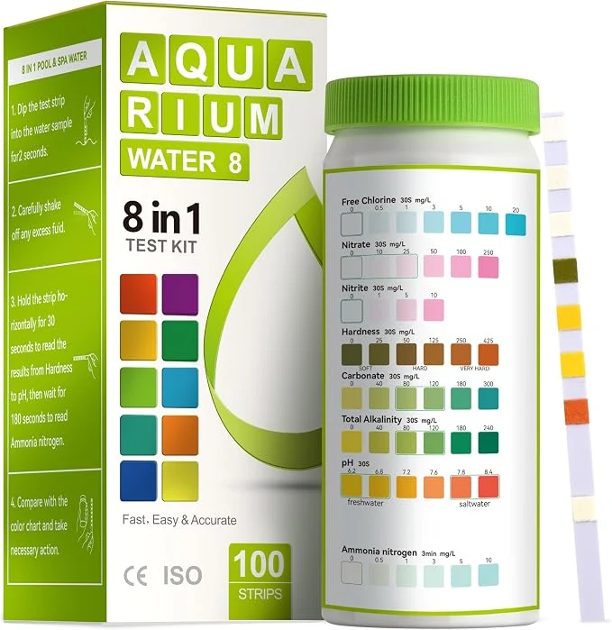 Official AAwipes Aquarium Ammonia Test Strips 8-in-1 100 Strips Quick Accurate Reliable