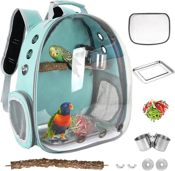 Soft Bird Backpack Carrier with Perch Portable Wild Bird Travel Cage Bag Parrot Secure