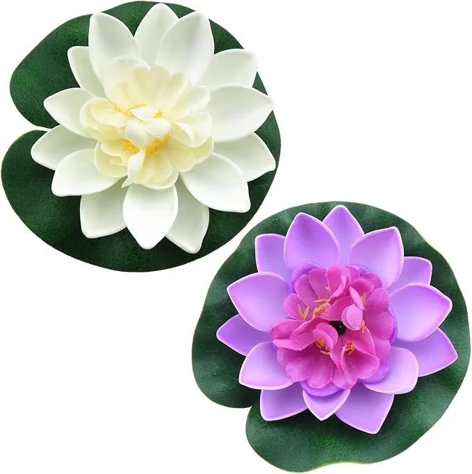 Recyclable 2PCS 10CM 3.94Inch Birdbath Fountain Accessory Lotus Leaf Flower Floating Spray Modern