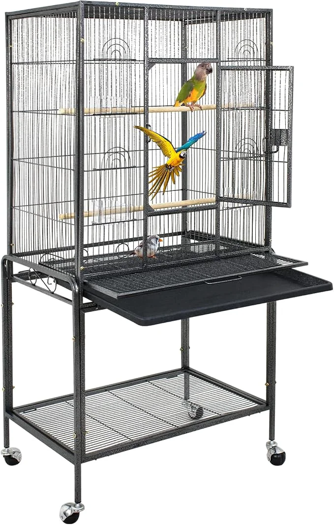 Outstanding ZENY 53-Inch Bird Flight Cage Wrought Iron Standing Large Smart