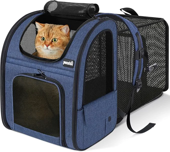 Authentic Pecute Cat Backpack Carrier Expandable Pet Backpack Expertly Made