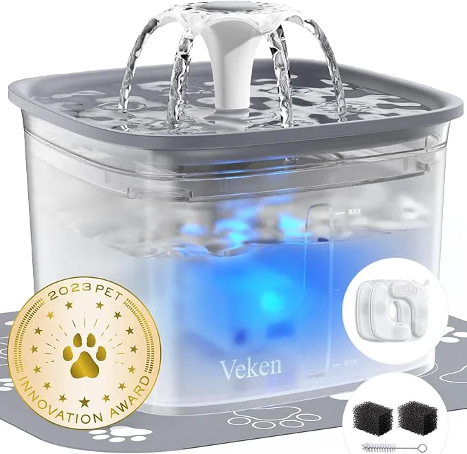 Clean Veken Innovation Award Winner 95oz 2.8L Pet Fountain Automatic Cat Water Convenient